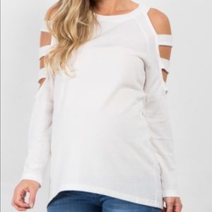 White maternity sweater